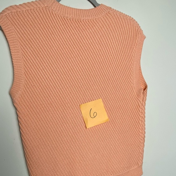 3-1 Phillip Lim Sleeveless Sweater, Peach, Ribbed Size M - Picture 11 of 11